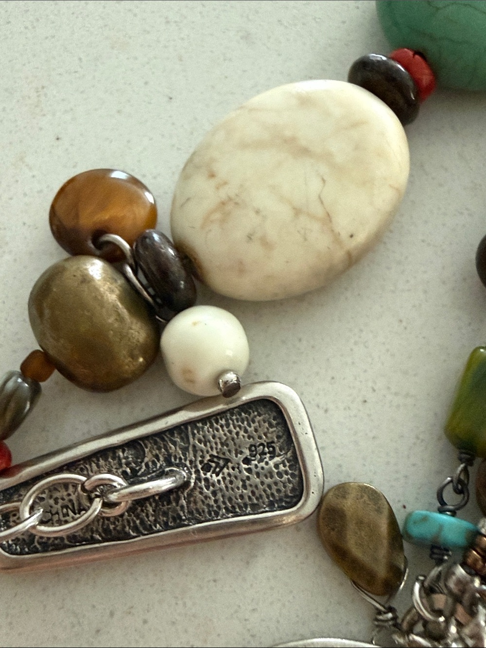 Silpada Sterling Silver, Turquoise, Howlite, Tigers Eye, Bronzite Bracelet B1992 - Picture 5 of 9